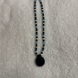 Elegant Obsidian Beaded Necklace